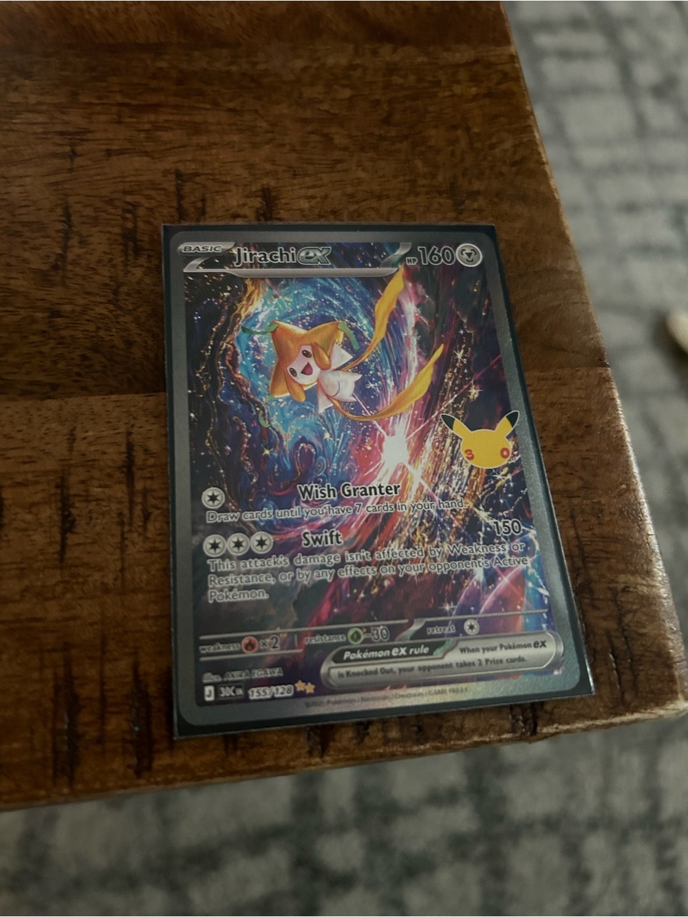 Pokemon Jirachi ex Holographic Card - Yellow, Blue, Purple